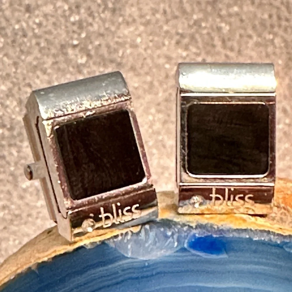 Bliss By Damiani Diamond & Spinel Men Cufflinks Signed Convertible Silver 5507